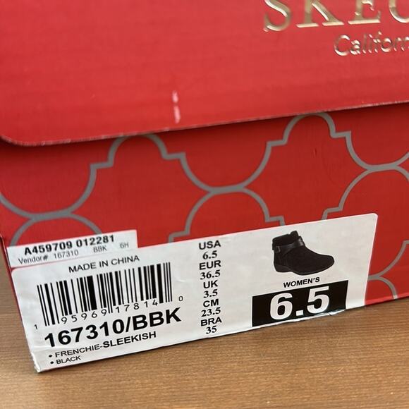Skechers Frenchie Sleekish Wedge Boots with Buckle Detail Size 6.5 - Picture 11 of 11